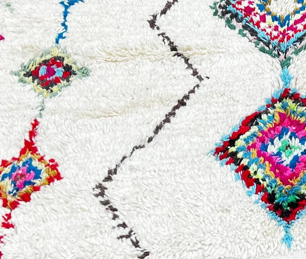Colorful Round Moroccan Rug | Handmade Berber Wool Boujaad Diamond Rug - berber rug weavers