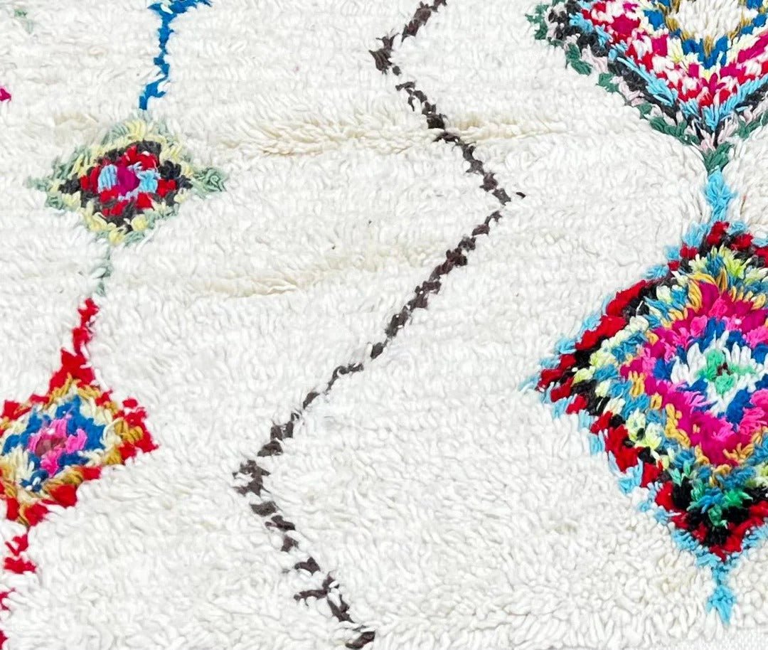 Colorful Round Moroccan Rug | Handmade Berber Wool Boujaad Diamond Rug - berber rug weavers