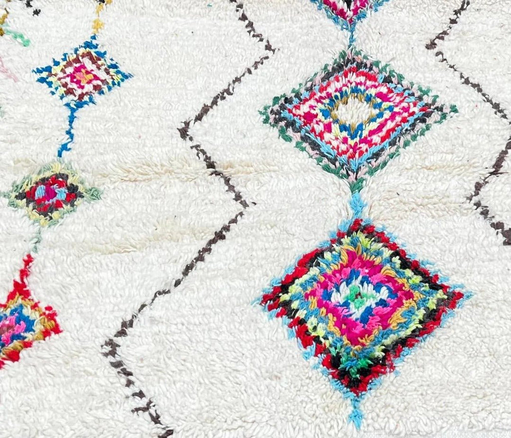 Colorful Round Moroccan Rug | Handmade Berber Wool Boujaad Diamond Rug - berber rug weavers