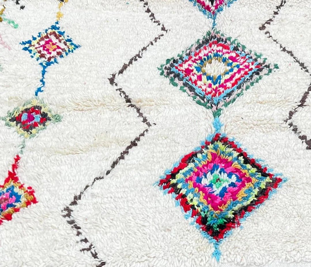 Colorful Round Moroccan Rug | Handmade Berber Wool Boujaad Diamond Rug - berber rug weavers