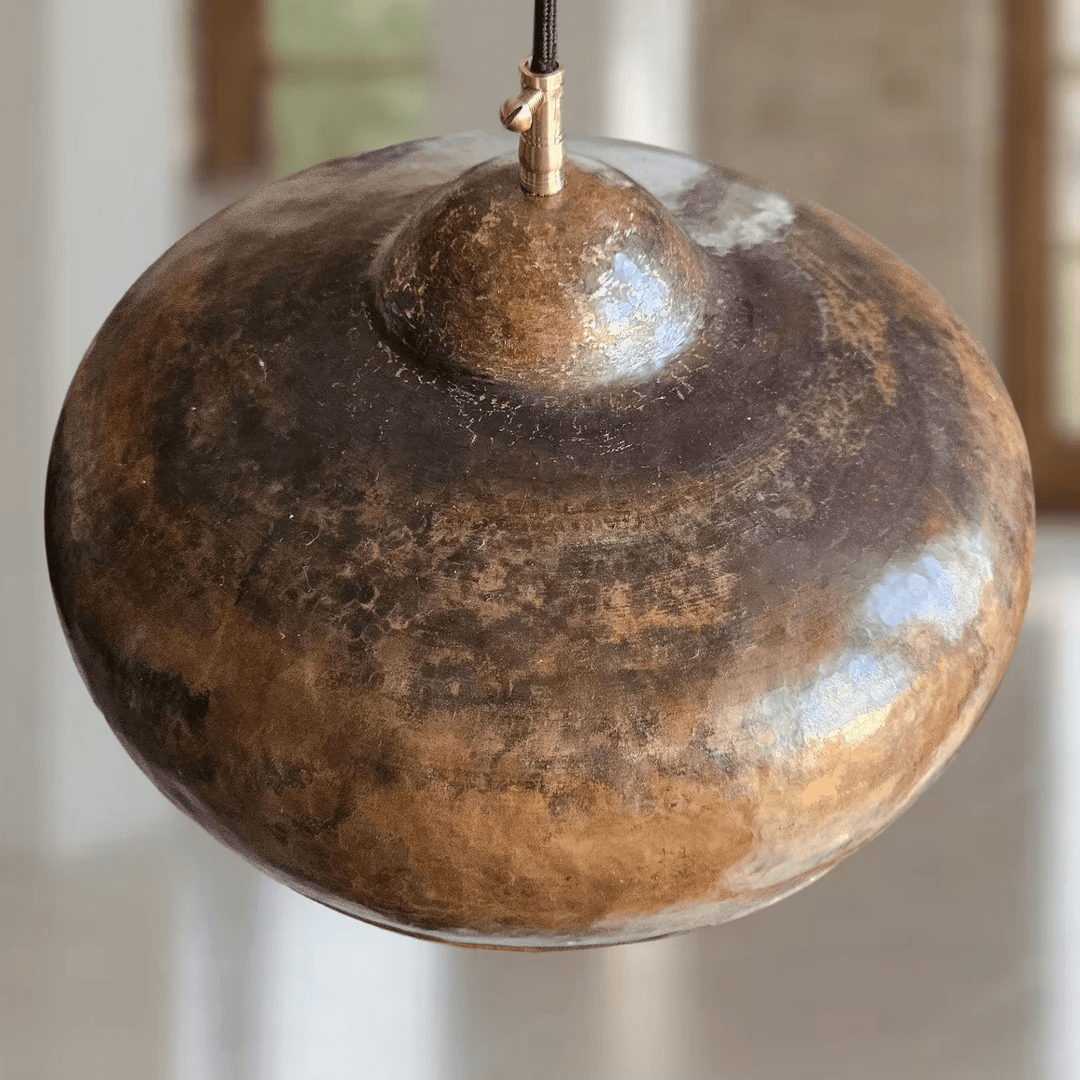 Handmade Hammered Copper Pendant Light | Rustic Moroccan Ceiling Lamp - berber rug weavers