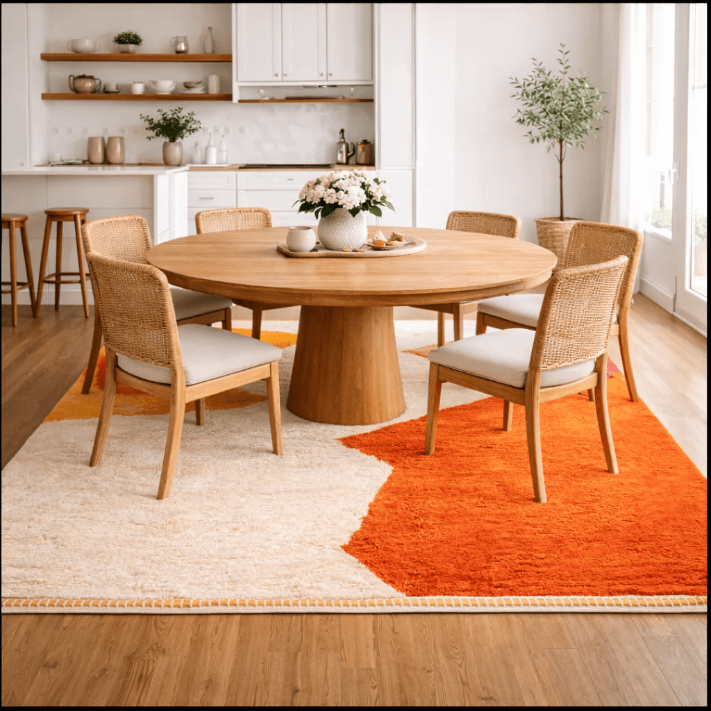 Handmade Sunset Moroccan Wool Rug – Modern Abstract Landscape Berber Area Rug – Custom Size Available - berber rug weavers