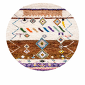 Ivory & Brown Round Moroccan Rug | Handmade Berber Diamond Design - berber rug weavers